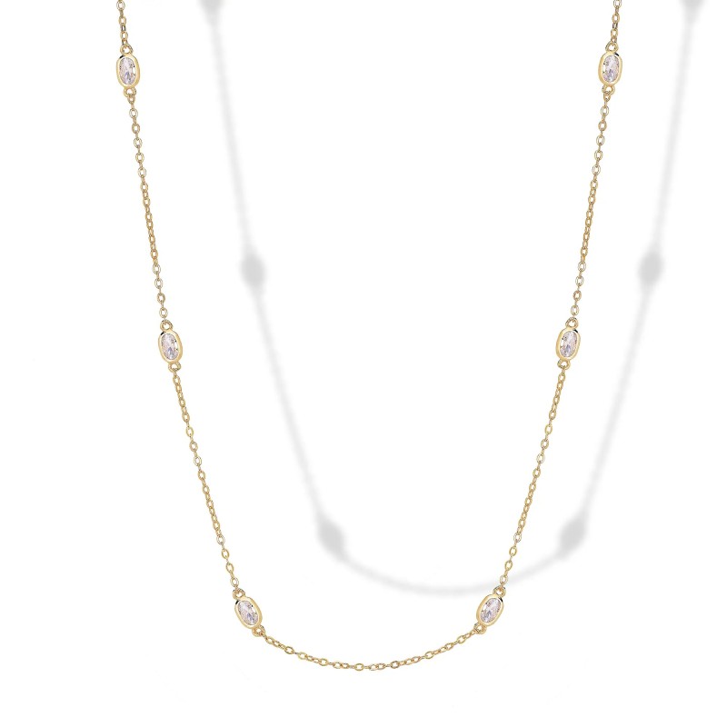 Collana in argento con Zirconi Ovali