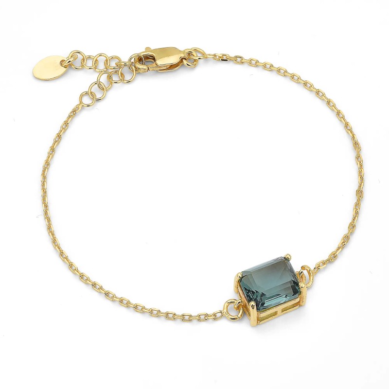 Bracciale in argento con Pendente Cristal Verde