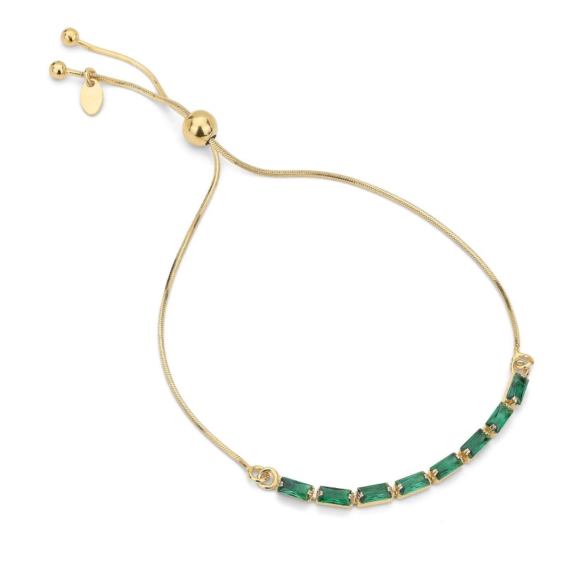 Bracciale in argento Slide con Zirconi  color Smeraldo