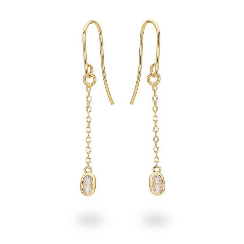 Orecchini in argento con Zirconi Ovali