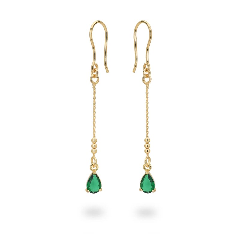 Orecchini in argento con Pendente Cristal Smeraldo