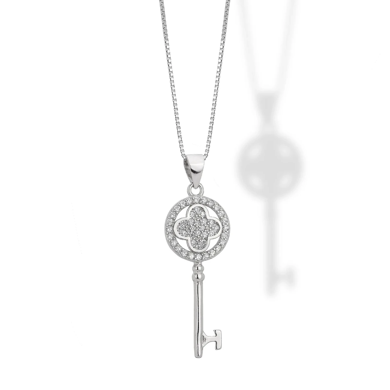 Collana in argento con Pendente Chiave della Felicità