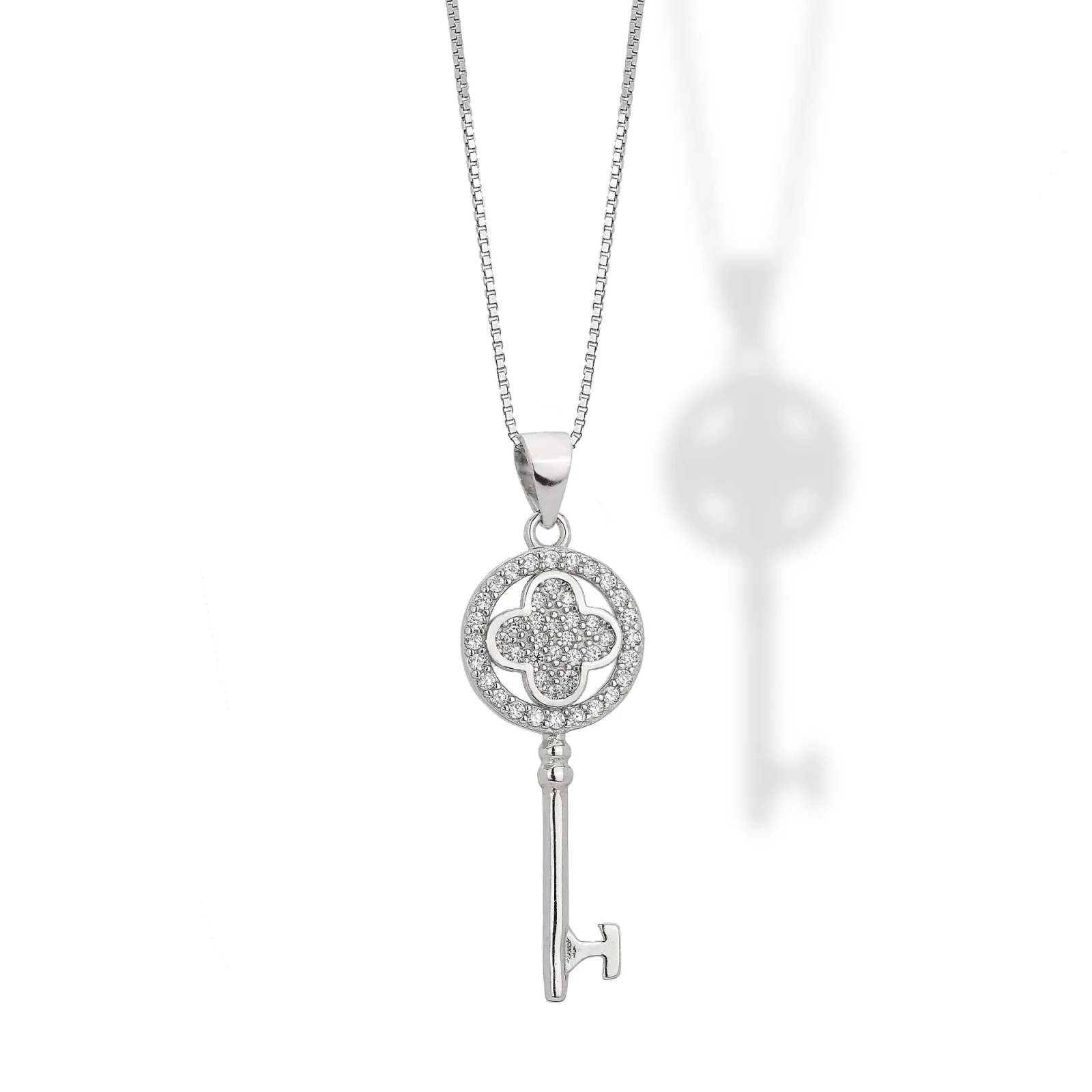 Collana in argento con Pendente Chiave della Felicità