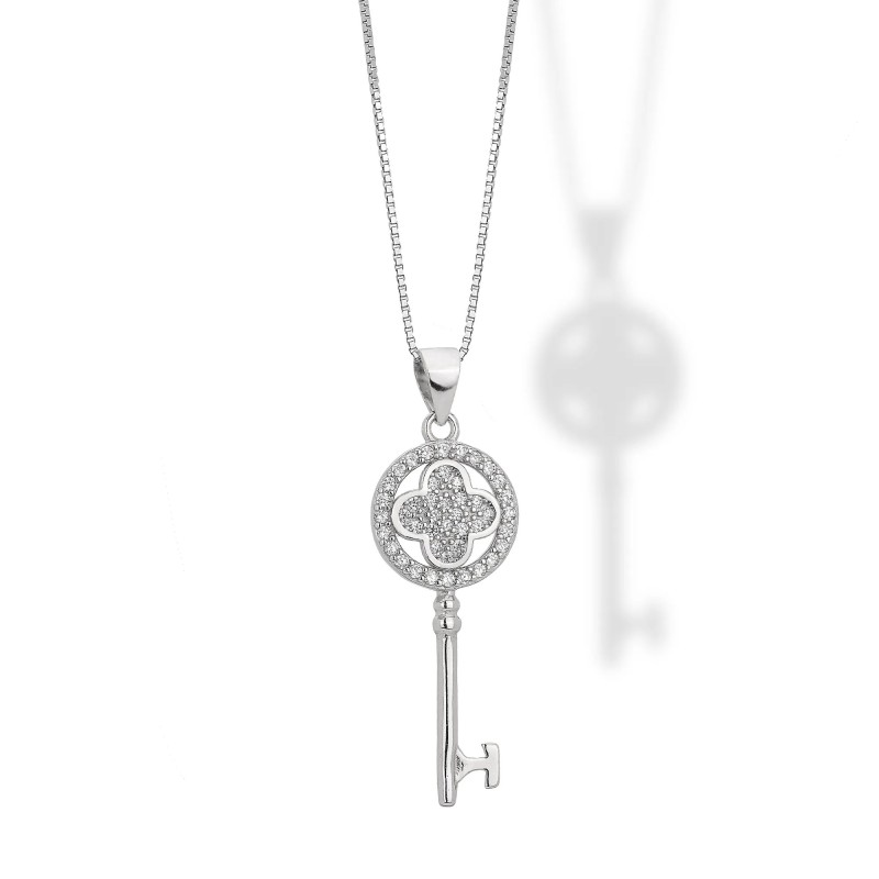 Collana in argento con Pendente Chiave della Felicità
