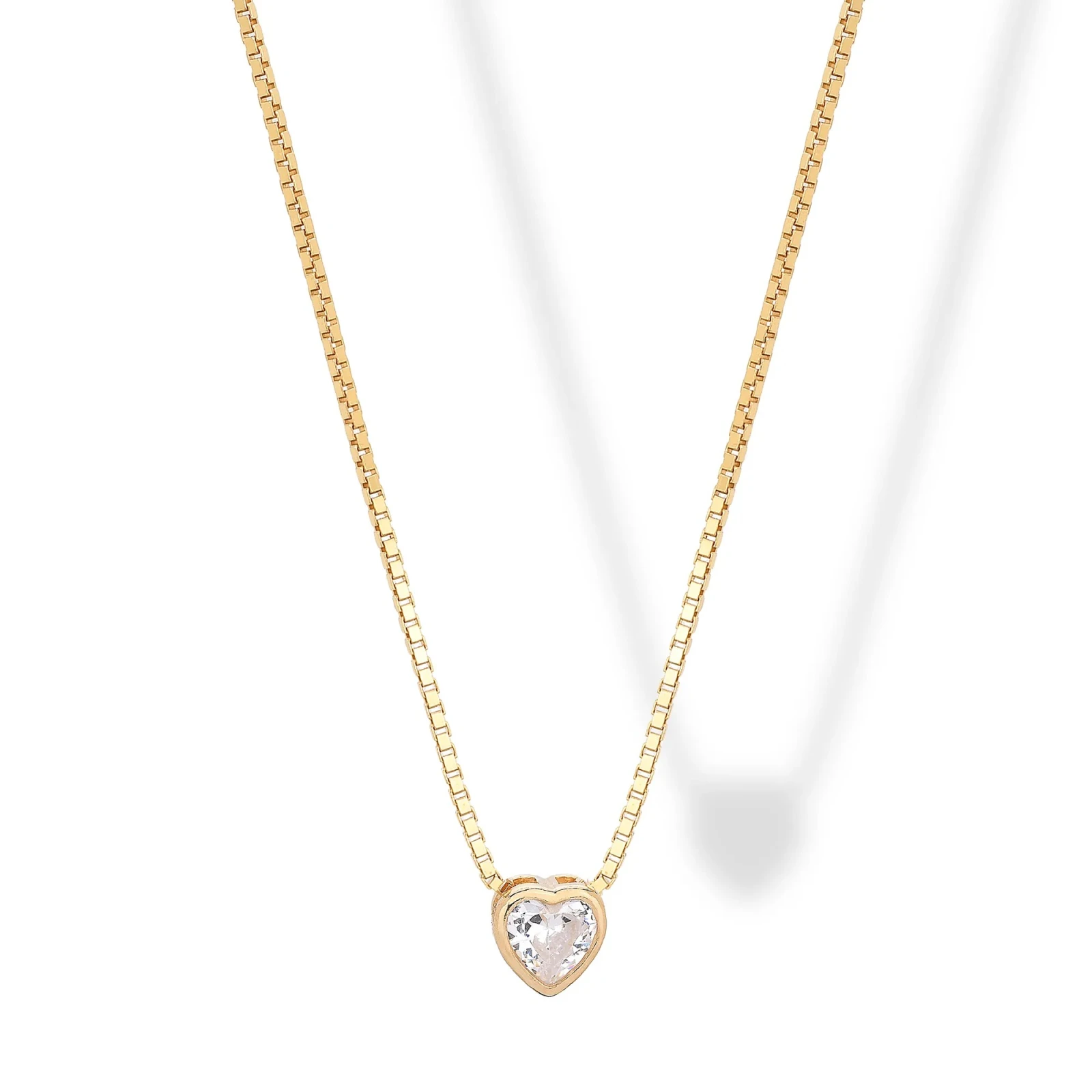 Collana in argento con Pendente Cuore Zircone