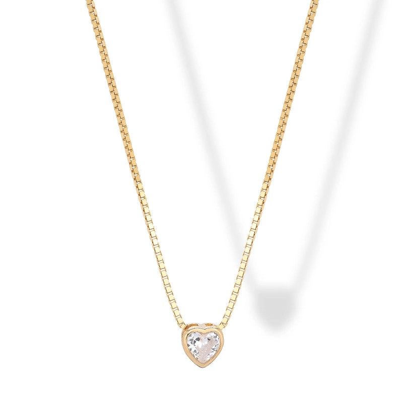 Collana in argento con Pendente Cuore Zircone
