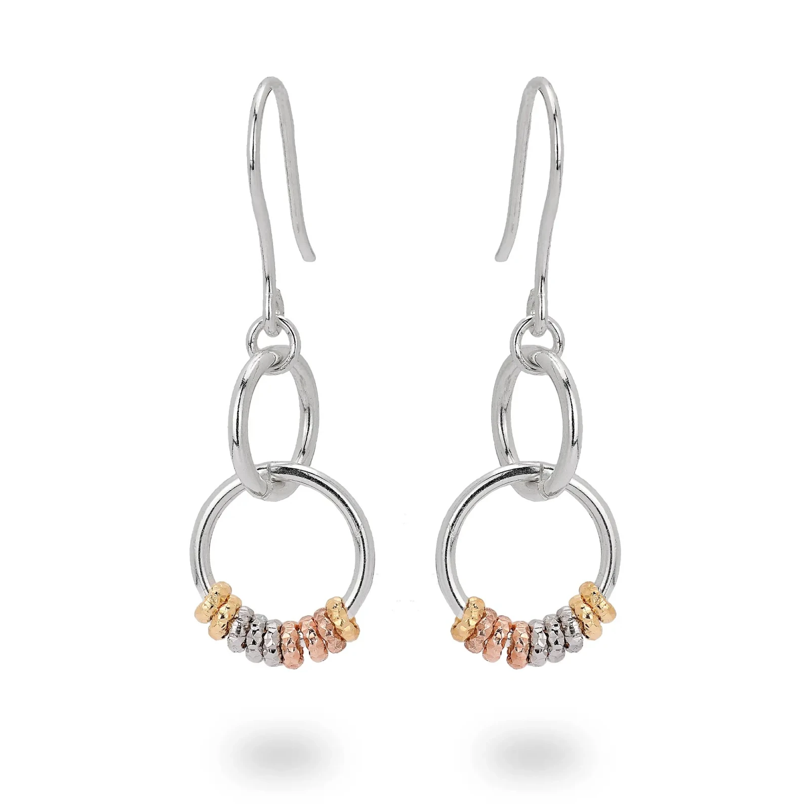 Orecchini in argento con Pendente ad Doppio Anello