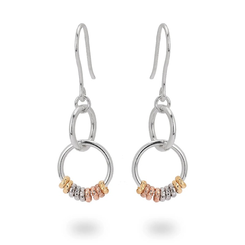 Orecchini in argento con Pendente ad Doppio Anello