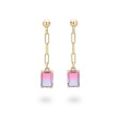 Orecchini in argento con Pendente Cristal Rosa Sfumato