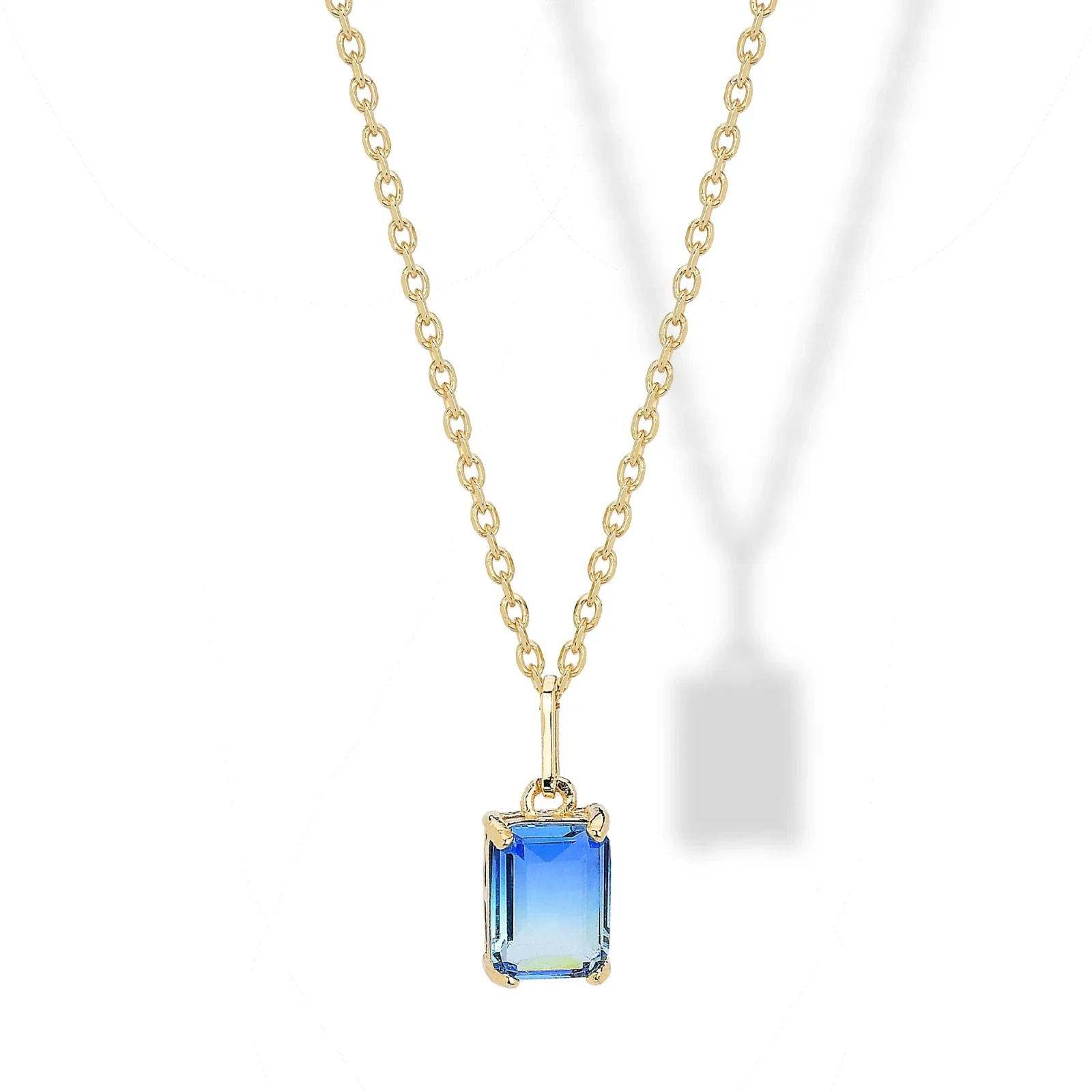 Collana in argento con Pendente Cristal Blu
