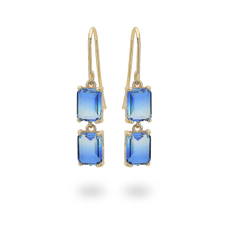 Orecchini in argento con Pendente Cristal Blu