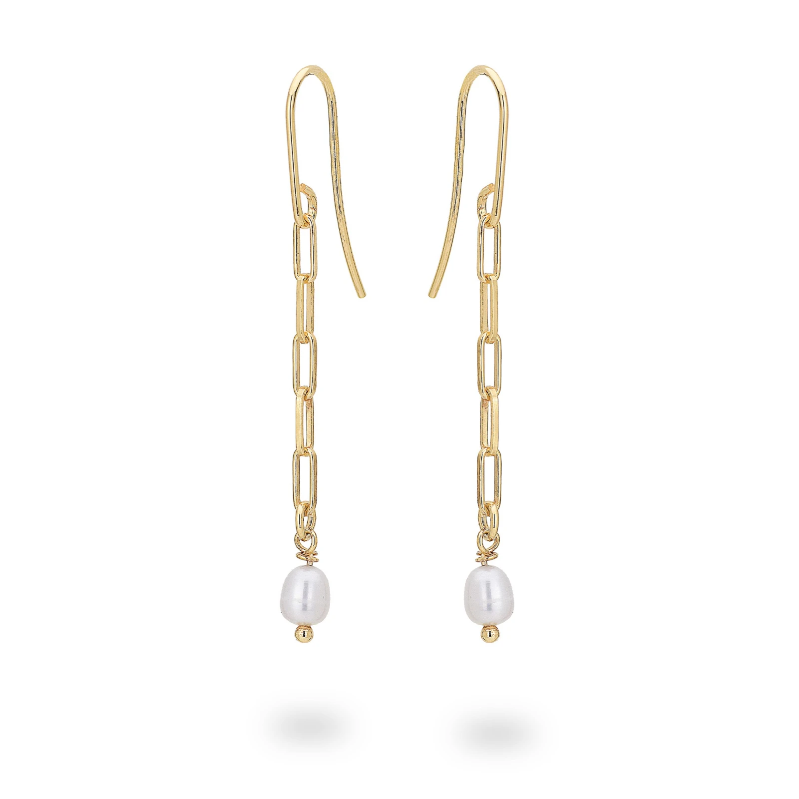 Orecchini in argento con Perla Bianca Pendente