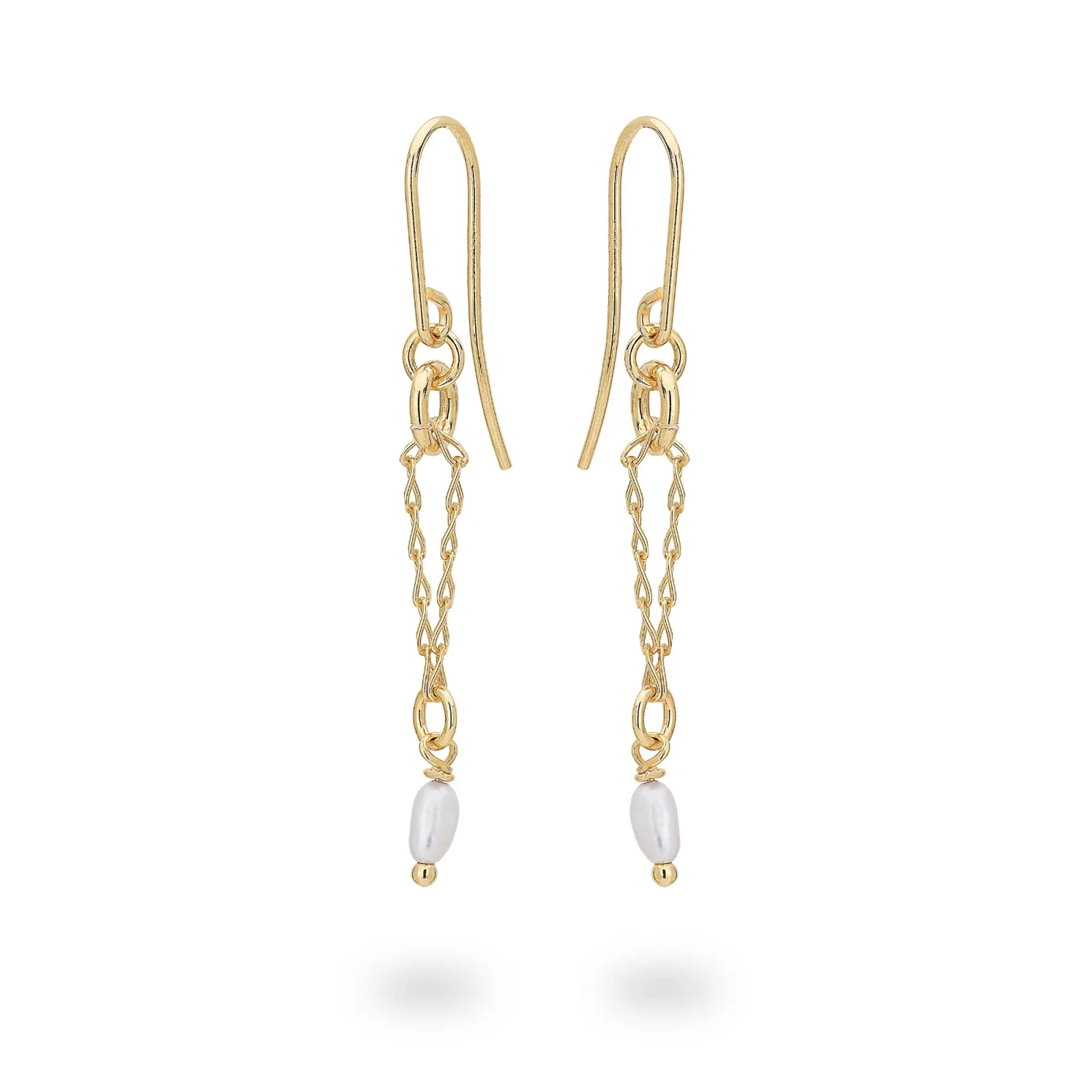 Orecchini in argento con Perla Bianca Pendente