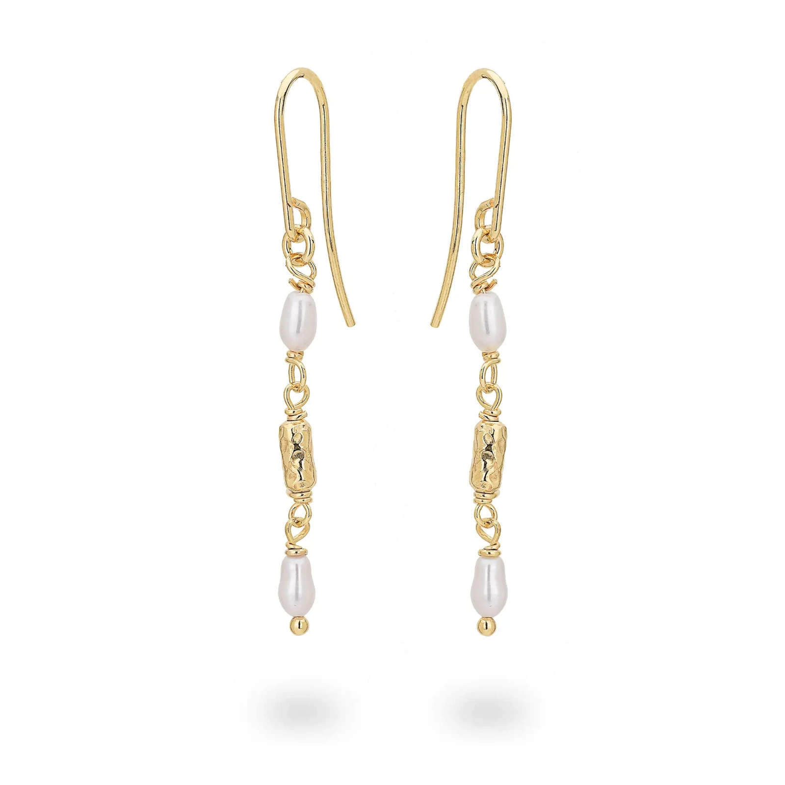 Orecchini in argento con Perla Bianca Pendente