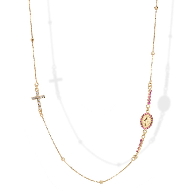 Collana In Argento con Zirconi Cristal Rosso Ruby