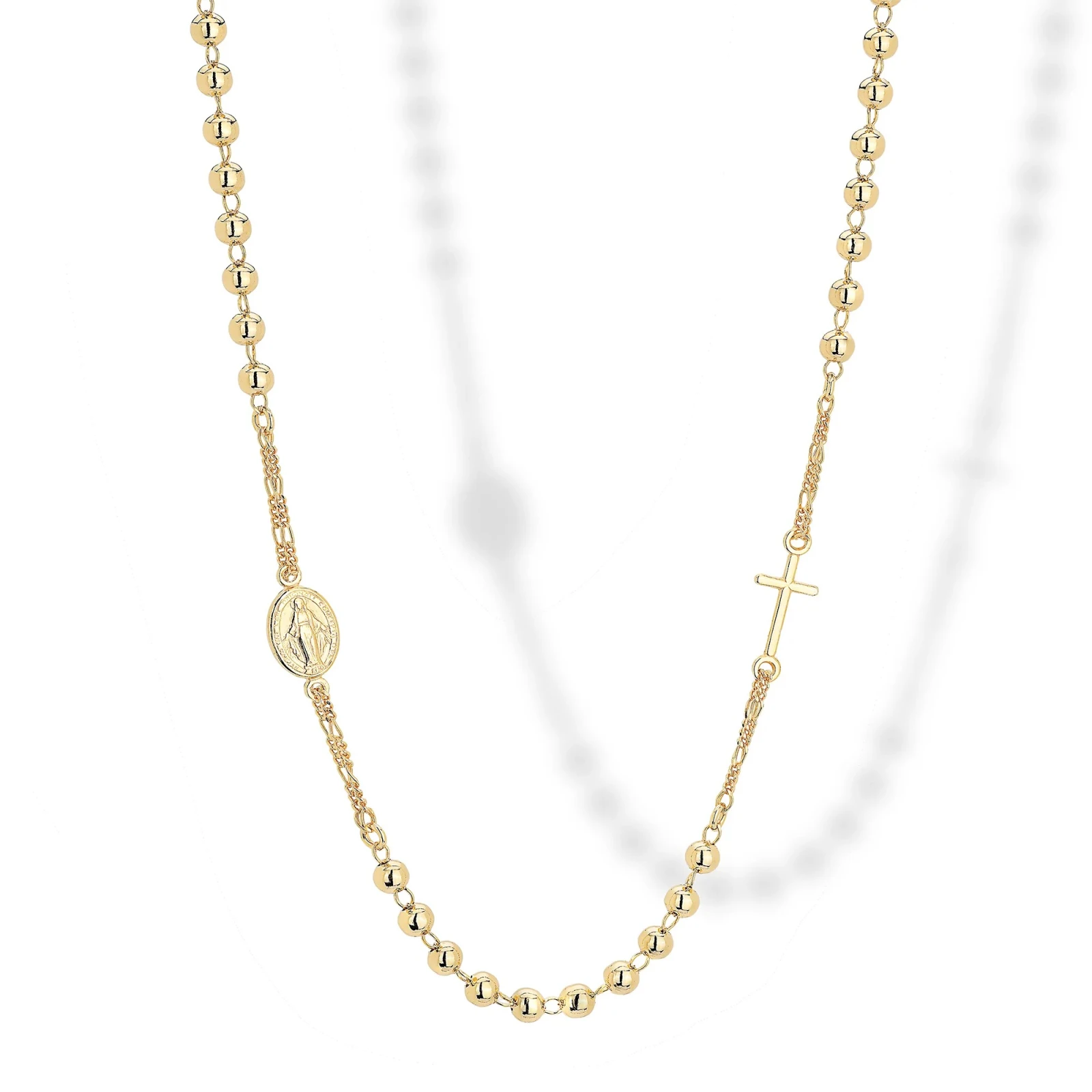 Collana In Argento con Croce e Immagine Sacra