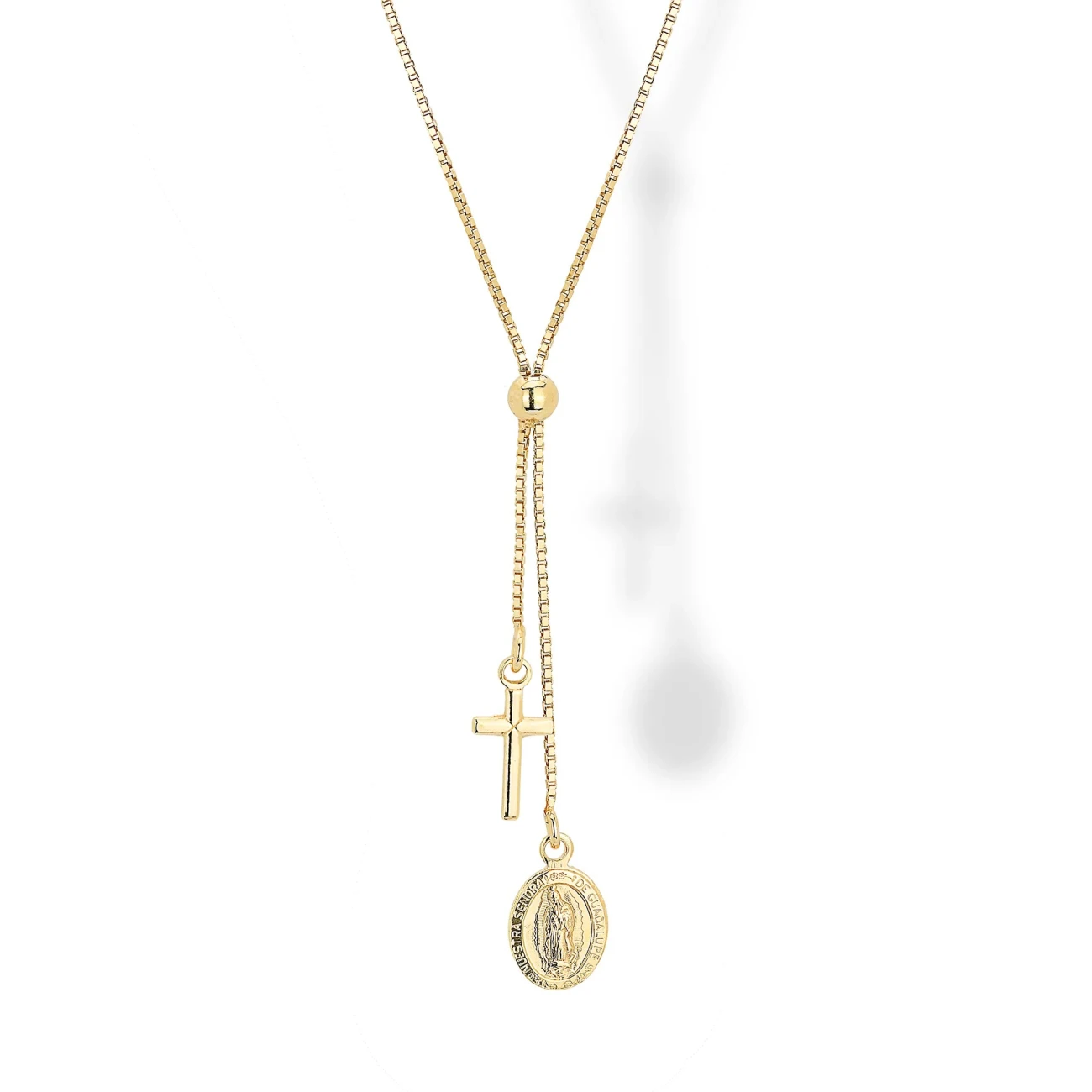 Collana In Argento con Croce e Immagine Sacra