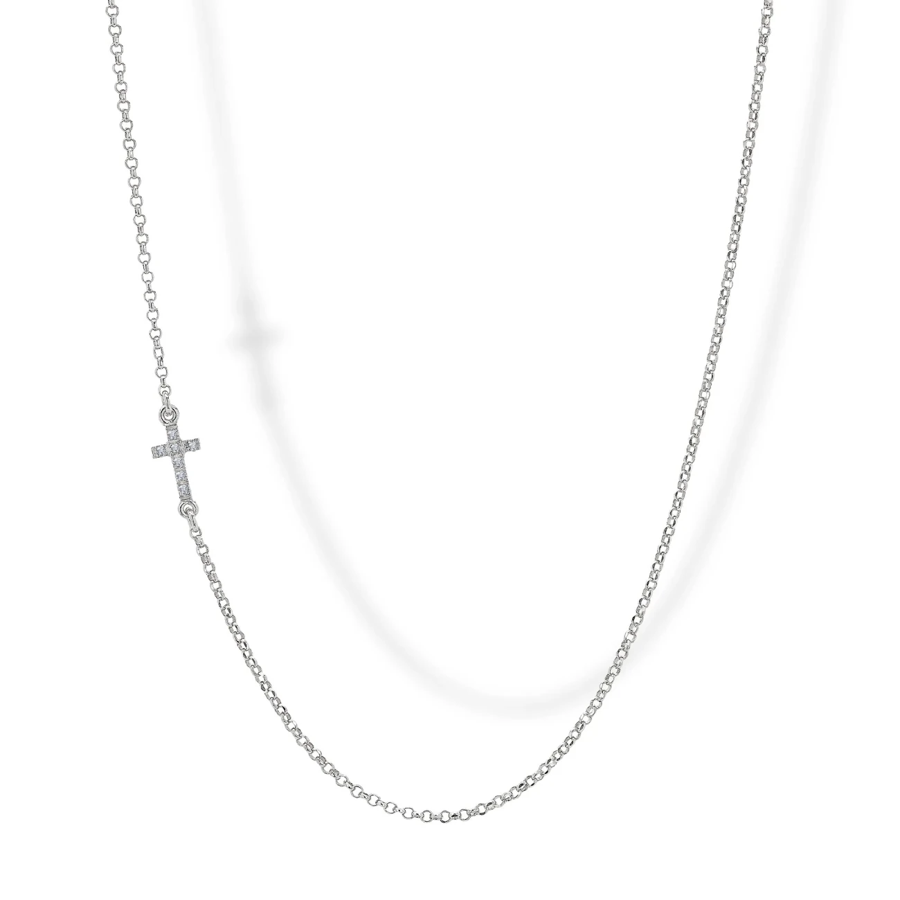 Collana in Argento con Elemento Croce con Zirconi