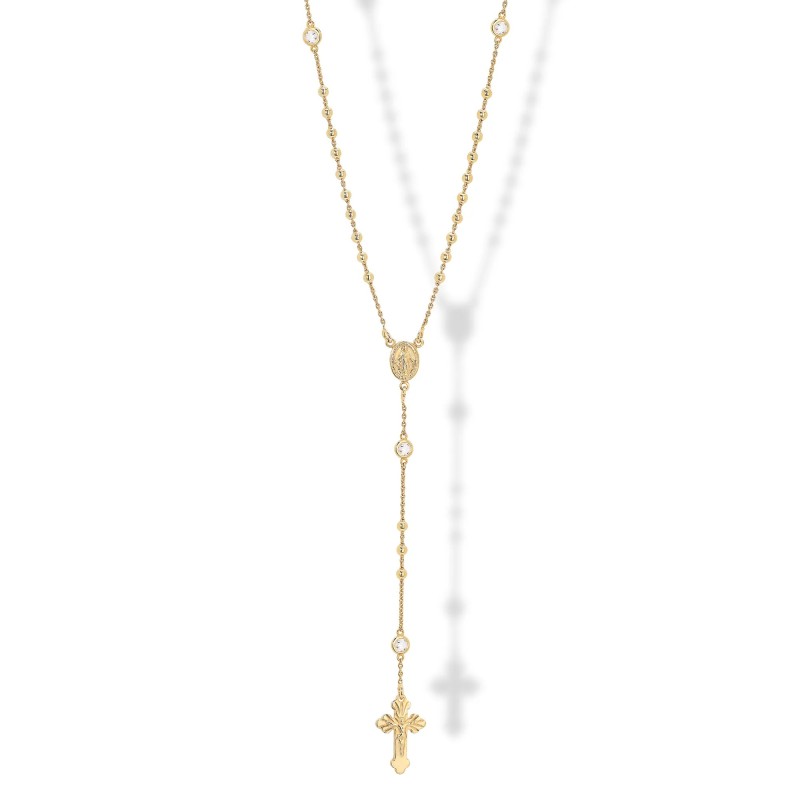 Collana Rosario in Argento con Zirconi