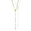 Collana Rosario in Argento smaltata Verde Brillante
