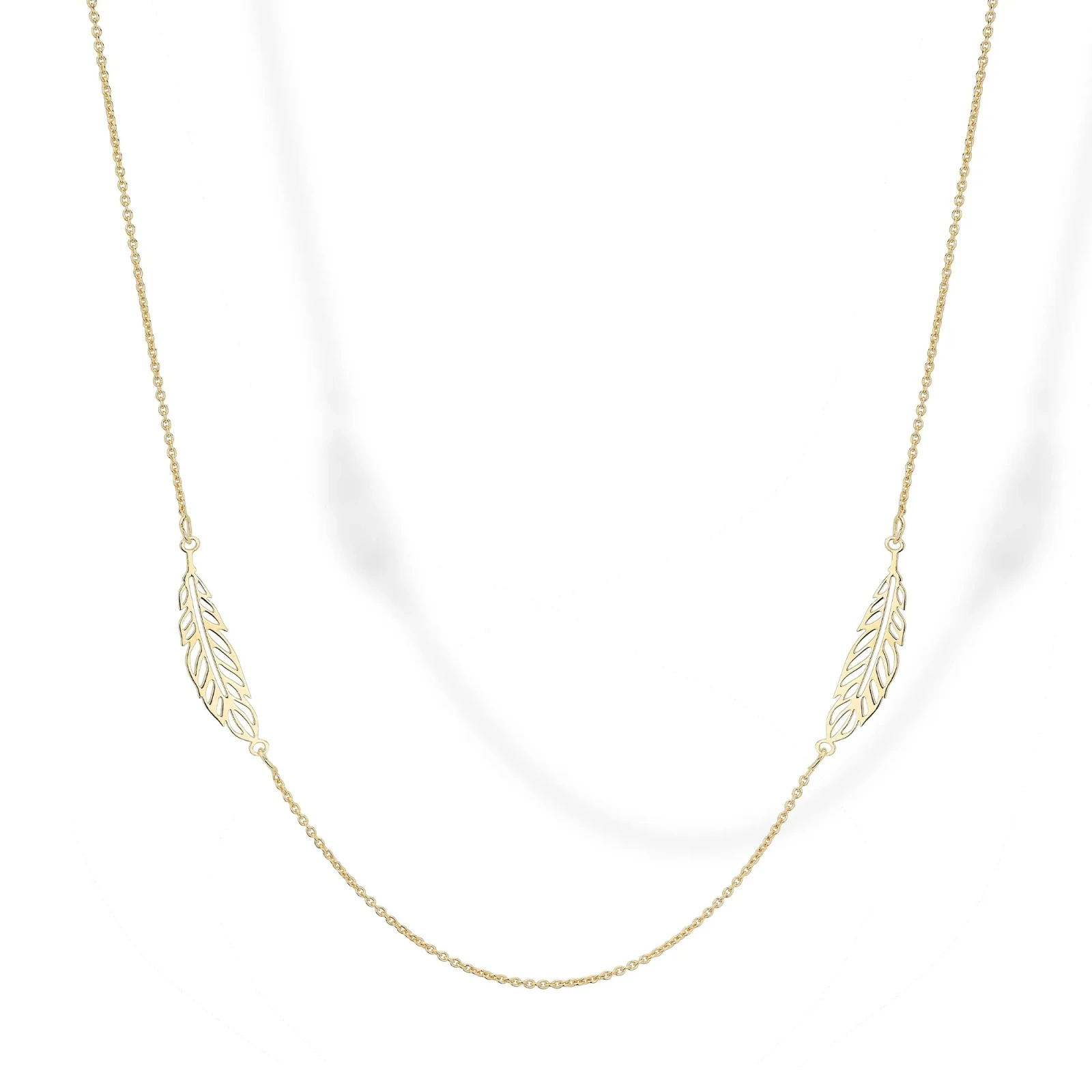 Collana in Argento con elementi Piume Traforate