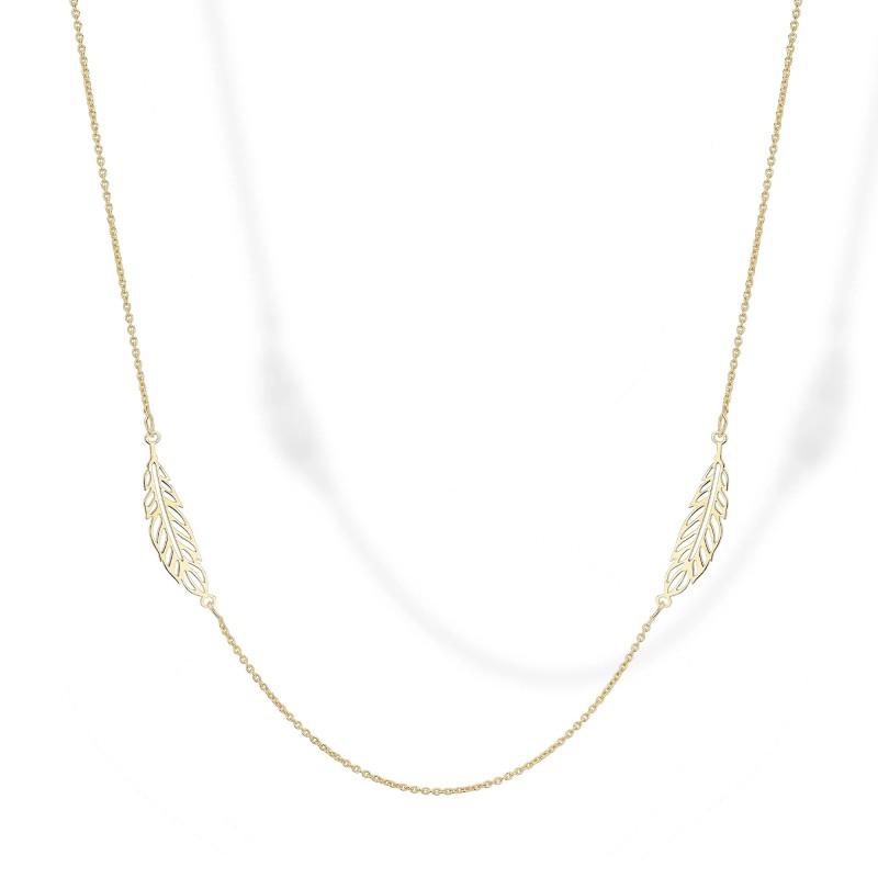 Collana in Argento con elementi Piume Traforate