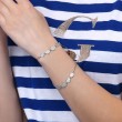 Bracciale in argento centrale con Zirconi e Slide