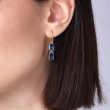 Orecchini in argento con Pendente Cristal Blu