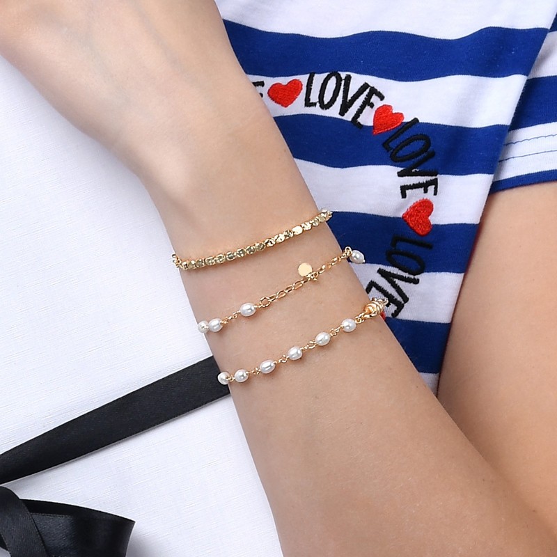 Bracciale in argento con Perle Bianche