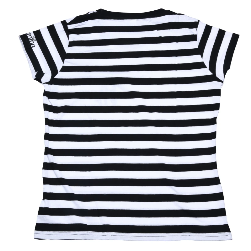 T-shirt 100% cotone organico a righe con ricamo C'est la Vie