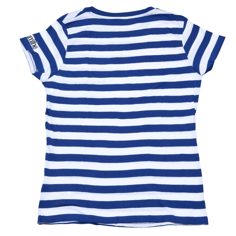 T-shirt 100% cotone organico a righe con ricamo C'est la Vie