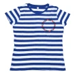 T-shirt 100% cotone organico a righe con ricamo Love