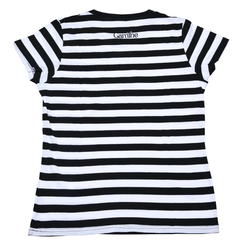 T-shirt 100% cotone organico a righe con G ricamo