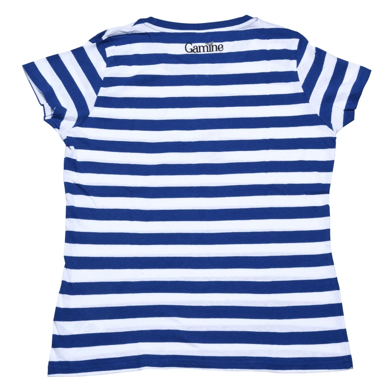 T-shirt 100% cotone organico a righe con G ricamo