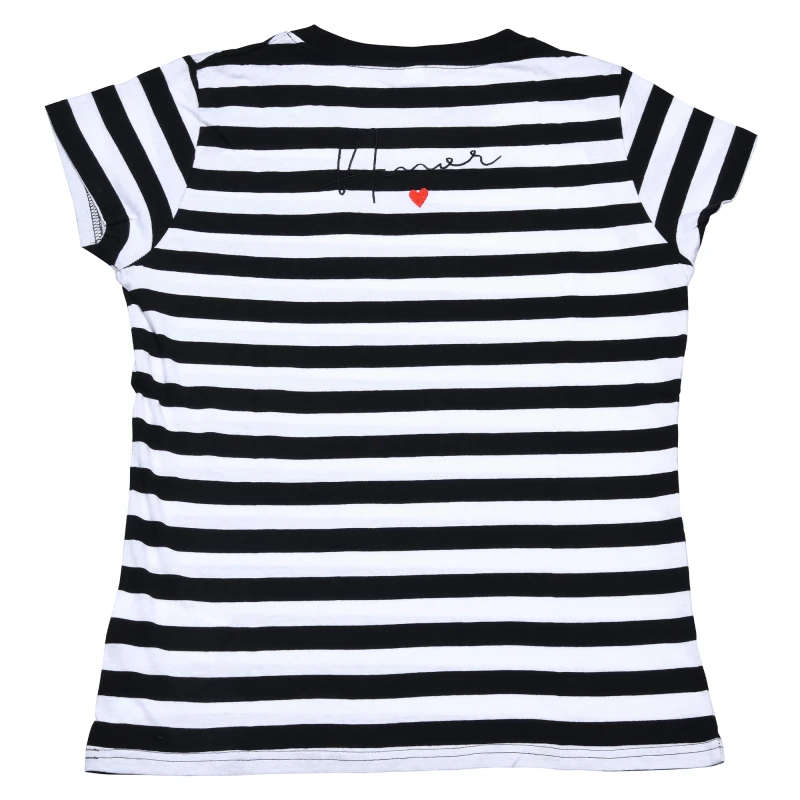 T-shirt 100% cotone organico a righe con ricamo Gamine