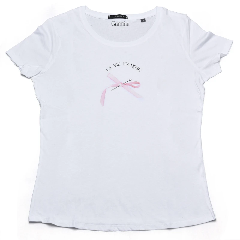 T-shirt 100% cotone organico La vie en rose