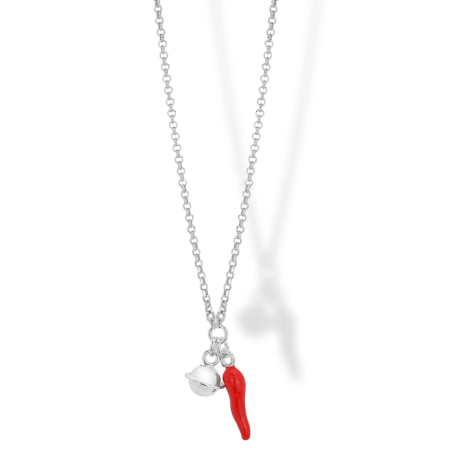 Collana Argento Con Pendenti Portafortuna