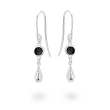 Orecchini in Argento con Pendente Smaltato Nero