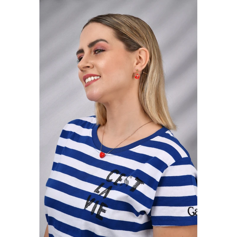 Orecchini in Argento Cupido Rosso con Zirconi e Cuore.