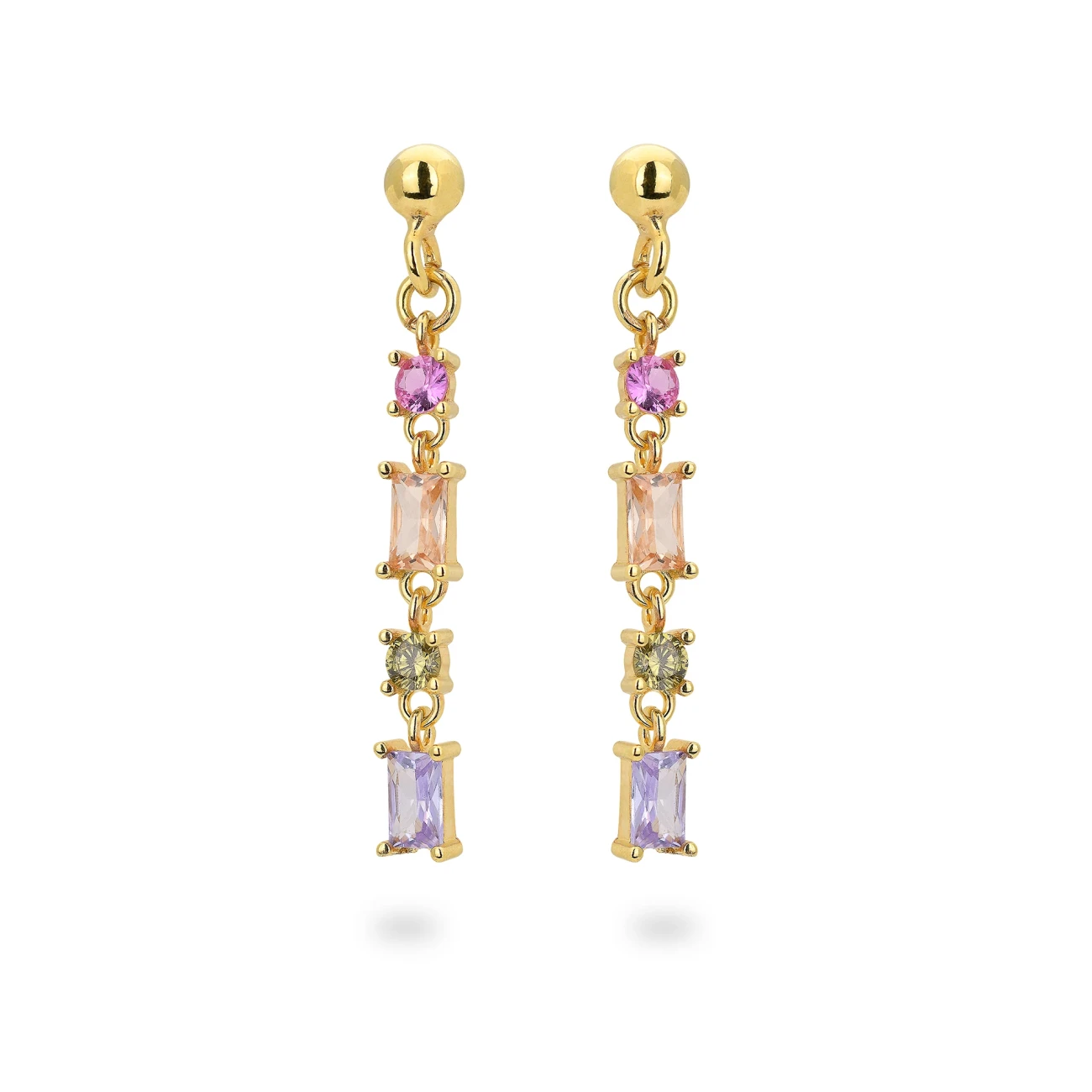 Orecchini in Argento Con Zirconi Vari Colori.