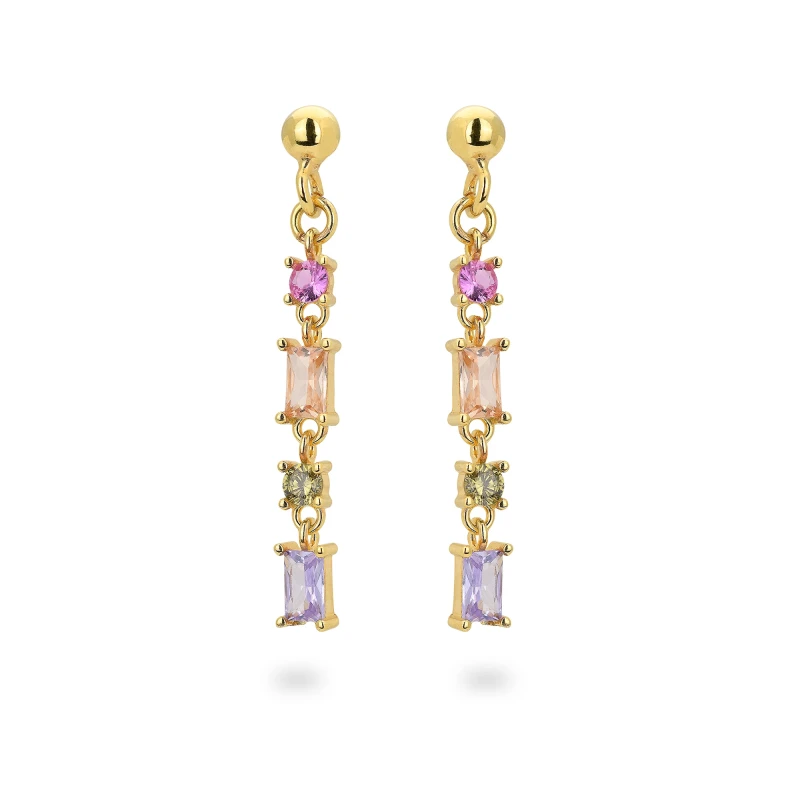 Orecchini in Argento Con Zirconi Vari Colori.