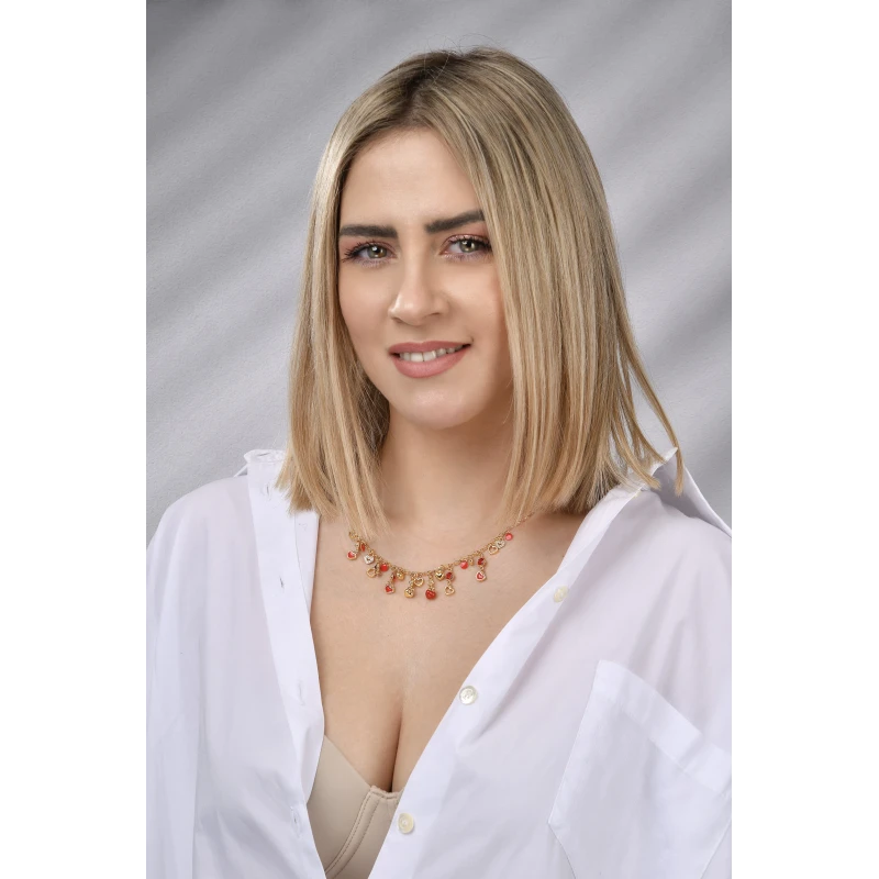 Collana in Argento Multicharms con Cristalli e Smalti