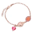Bracciale in Argento Rose' con Immagine Sacra,Cuore e Cuore Occhio di Gatto