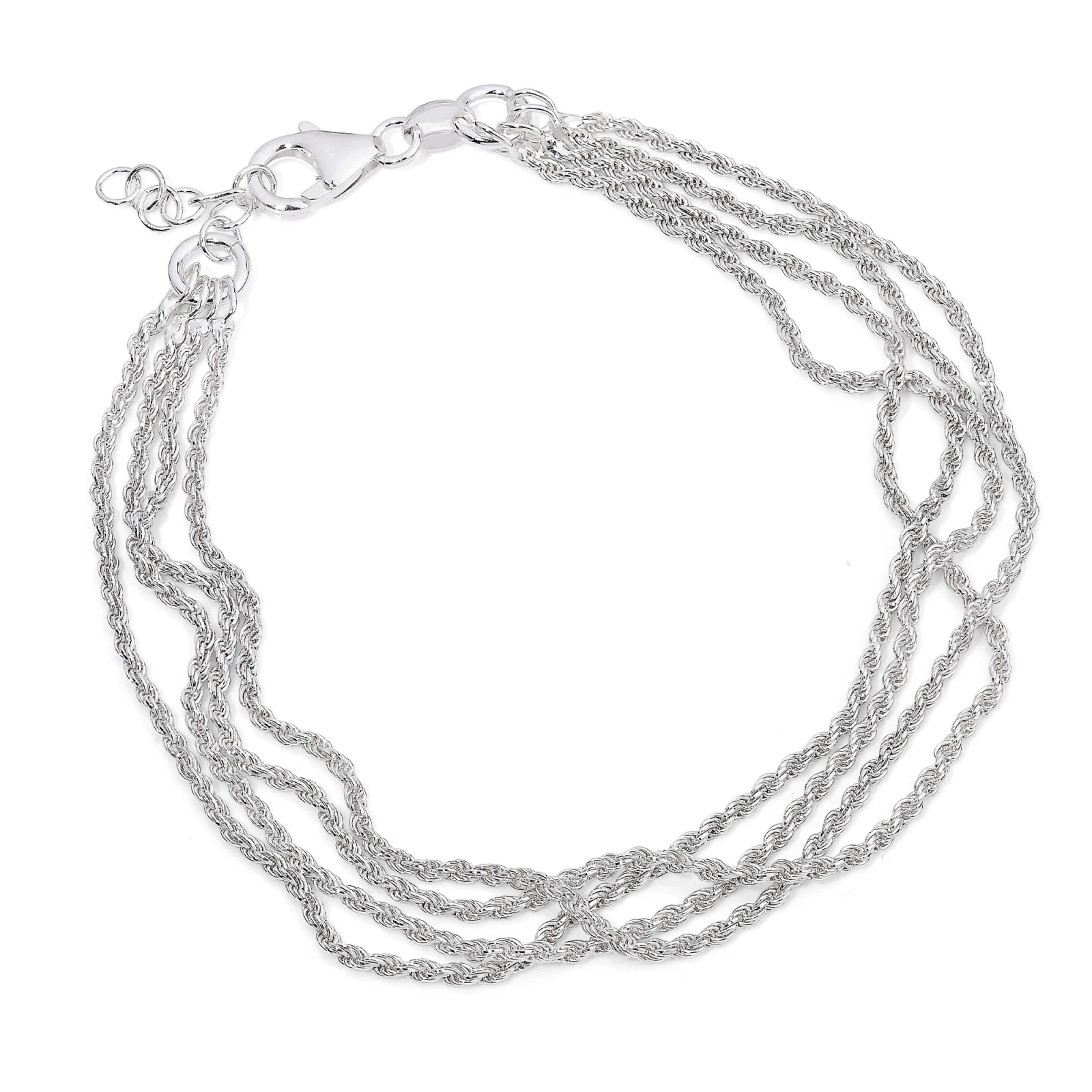 Bracciale in Argento a 4 Fili di Corda.