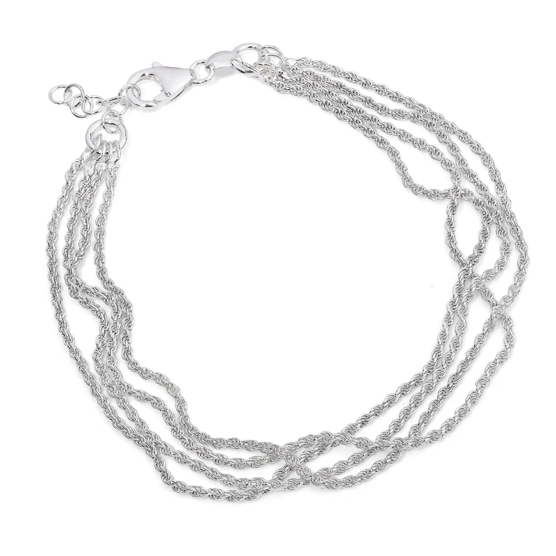 Bracciale in Argento a 4 Fili di Corda.