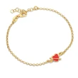 Bracciale in Argento con Cuore Smaltato Rosso.