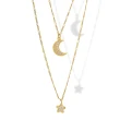Collana in Argento doppia con Luna,Stellina e Zirconi.