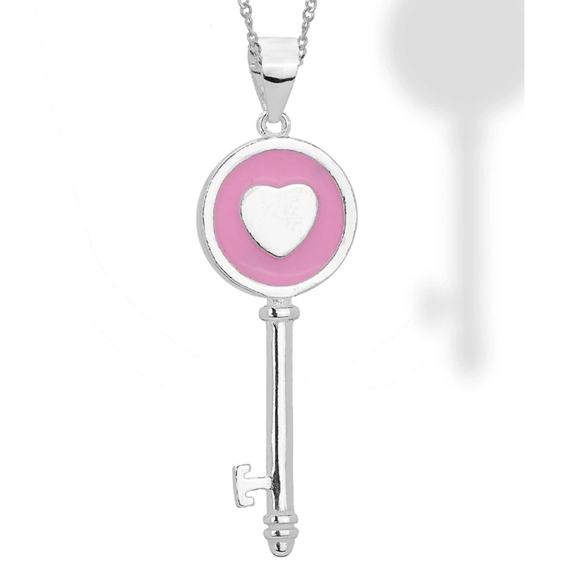 Collana in argento con Pendente Chiave della Felicità