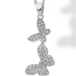 Collana in argento con Pendente Farfalla Doppia con Zirconi