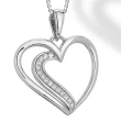 Collana in argento con Pendente Cuore con Zirconi